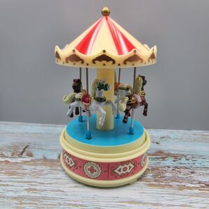 Vintage 1970s Yap’s Musical Carousel Moving Horses Carousel Waltz Tune Works